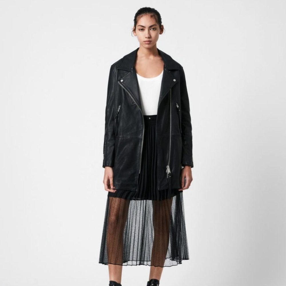 AllSaints Luna Leather Biker Mac black | 36 EU 4 US